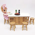 Miniature Counter Stool Dollhouse Furniture 2 PCS/Pack Wood Chair for Crafts Desktop Decor High Stool Mini Scene Ornament Model Round Bar Stool High Simulation Accessory