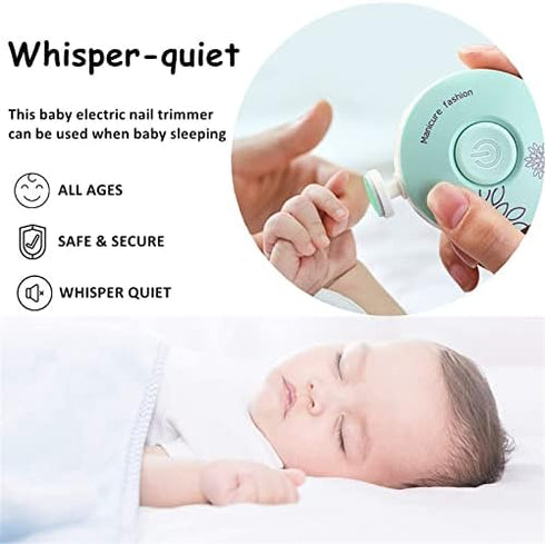 Trimmer Set, 6 2-Pack Quiet Baby Nail Painless Electric Nail File for Sleeping Baby with Ultra-Low Noise Motor