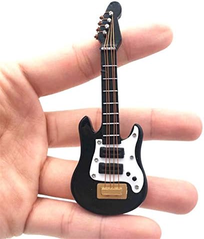 EatingBiting 1:12 Dollhouse Miniature Bass Guitar - Handcraft Musical Instrument for Dollhouse Furniture, 8.5cm