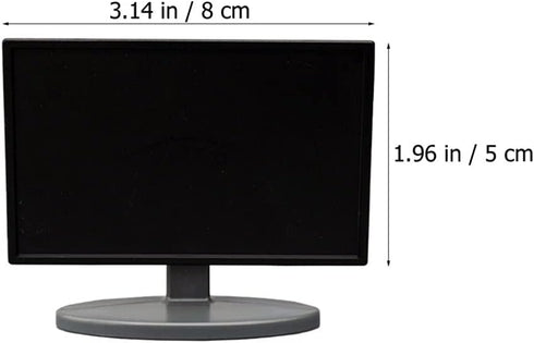 Toyvian Miniature Dollhouse TV, Black Simulation Plastic Television Furniture Model for Dollhouse Decoration