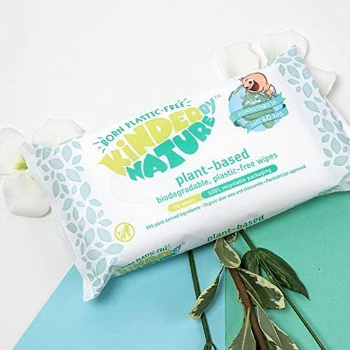 100% 224 Count (4 Packs 56) 99% Kinder by Nature Plant Based Baby Wipes - Biodegradable & Compostable, of - Plant-Based