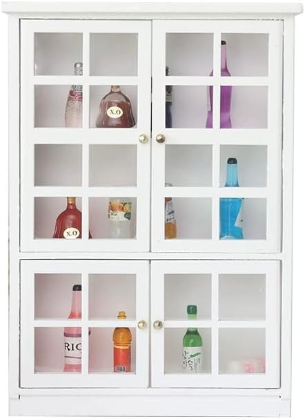 SXFSE Accessories,1:12 Dollhouse Decoration Dollhouse Furniture Miniature Bookshelf Cabinet Living Room Pretend Toy