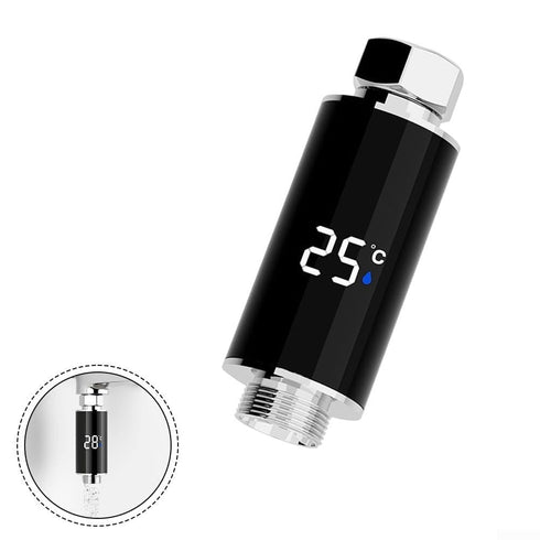 HanOaki LED Shower Thermometer Display for Baby Bathtub Copper ABS Black Silver