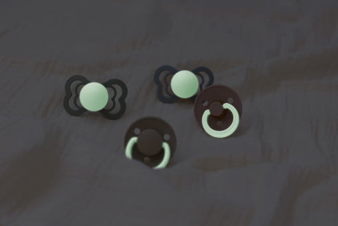 Set 2 0-6 BIBS Pacifiers | Natural Rubber Baby Pacifier | of BPA-Free Soothers | Made in Denmark | Blush Glow | Size