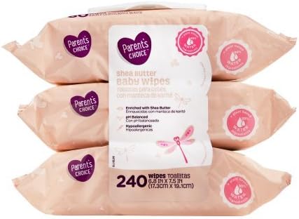 Parent's Choice Parents Choice - Baby Wipes - Shea Butter - 3 Packs of