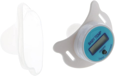 High Accuracy Digital Thermometer, LCD Display Nipple-Shaped Pacifier for Baby Oral Temperature Measuring, Pink/Blue