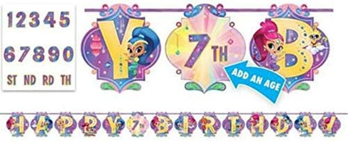 Amscan 121653 Ribbon Letter Banner - Shimmer & Shine Collection, Multicolor