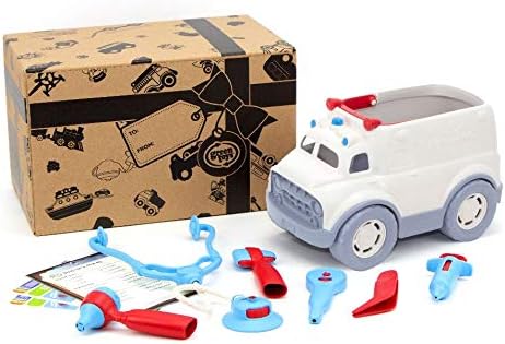 10 Communication Green Toys Ambulance & Doctor's Kit Red/Blue FFP Piece Pretend Play,Motor Skills,Language & Kids Role