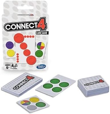 Hasbro Gaming Jeux Enfants Connect 4 Card Game - 4-in-A-Row for Kids Ages 6+, 2-4 Players
