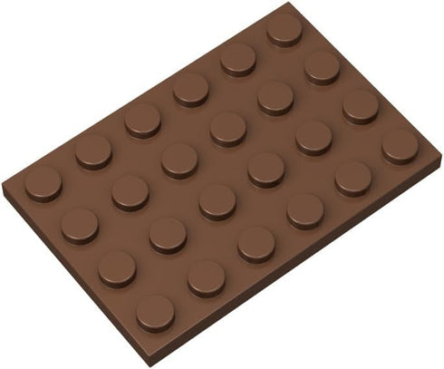 Classic Brown Plates Bulk, 50 Piece 4x6 Brown Plate, Compatible with Lego Parts and Pieces