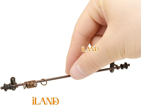 1/12 iLAND Miniature Dollhouse Accessories on Scale, Dollhouse Decor of Mini Curtain Rods, with Antique Crown Finial