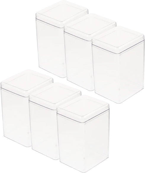 Abaodam 6pcs Box Display, Plastic Container Mini Toy Container for Baby Doll, Acrylic Display Case for Figurines