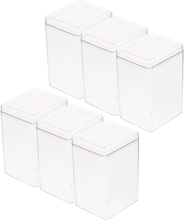 Abaodam 6pcs Box Display, Plastic Container Mini Toy Container for Baby Doll, Acrylic Display Case for Figurines