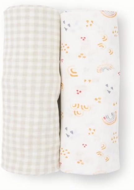 2 Pack| Set Little Unicorn Large Stretch Knit Swaddle Blanket Super Soft with Optimal Stretch for swaddling | Giftable