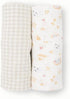 2 Pack| Set Little Unicorn Large Stretch Knit Swaddle Blanket Super Soft with Optimal Stretch for swaddling | Giftable