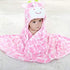 Vauwmsr Baby Hooded Blanket, Ultra Soft Warm Newborn Infant Swaddle Wrap Bath Shower Towel, 25.6" x 39.4", Pink