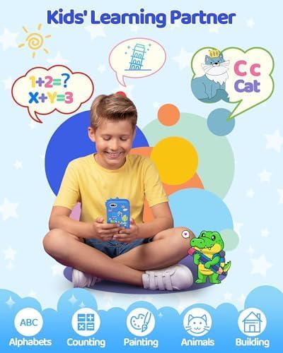 3 4 5 6 7 8 3-5 KOKODI Kids Smart Phone Toys, Birthday Gifts Idea Dinosaur Toys for Year Old Boys, Touchscreen HD