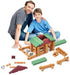 Wondertoys 170 Pieces Wood Logs Set - Classic Building Log Toys for Ages 3+, Creative Engineering Educational Gifts