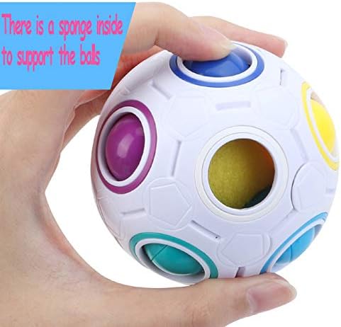 TANCH Magic Rainbow Ball Puzzle Cube | Fidget Stress Relief Ball | Brain Teasers Games Toys for Kids Adults (12 Holes)