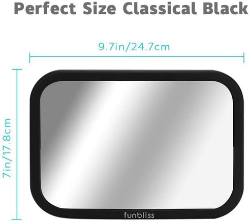 Seat,360 Funbliss Baby Car Mirror for Rear Facing Rotation, Safety Certified Shatterproof Acrylic Glass, Clear Wide