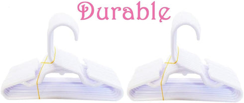 24 18 Inch Durable White Hangers Compatible with Girl Doll Clothes