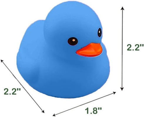 Bath Duck Toys 16 PCS Mini Blue Rubber Ducks, Squeak and Float Duckies for Baby Shower Party Decoration
