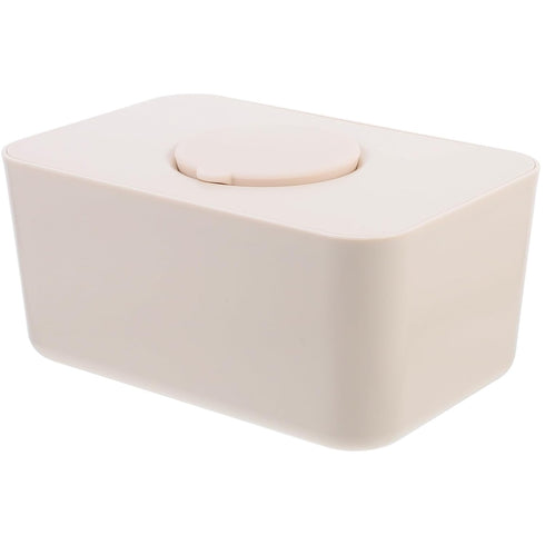 Kisangel Sealed Silicone Wet Wipes Dispenser Box with Lid Beige Tissue Holder