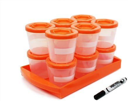 Baby Food Storage Containers with Write What You Want Lids (12 Pk) - 2oz Reusable, Leakproof Plastic Jars