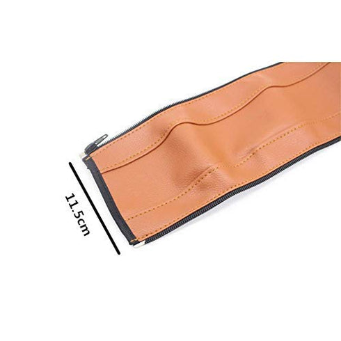 MINILUJIA Baby Stroller Armrest Cover - Universal DustProof PU Leather Handlebar Sleeve with Removable Zipper