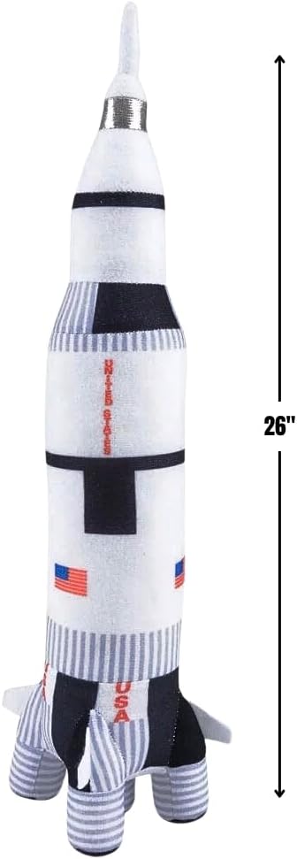 Adventure Planet 26 (1 Soft Saturn Rocket Plush Toy Pc.) Colorful Printed Space Rocket Plush Great Gift for Kids, Prize