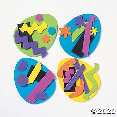 Foam Easter Egg Magnet Craft Kit, Makes 12, Fun Home Activities & Crafts for Kids