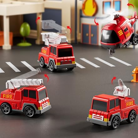 3 4 5 6 3-5, Set, Set 3-9 JUKUDAHU Truck Toys for Years Old Boys, Toddler Car Toys for Toddler Boys Ages Fire Toys Car