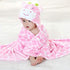Vauwmsr Baby Hooded Blanket, Ultra Soft Warm Newborn Infant Swaddle Wrap Bath Shower Towel, 25.6" x 39.4", Pink