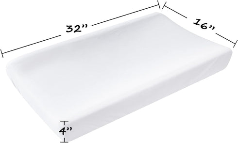Organic Cotton Changing Pad Cover, Diaper Changing Table Pad Covers 2 Pack, Jersey Knit Super Soft & Stretchy Cradle Sheets for Baby Boys Girls, 32" x 16" x 4", White