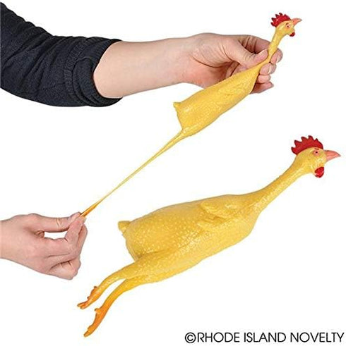8 Inch Set 12 Rhode Island Novelty Rubber Stretch Chicken