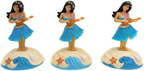 Solar Powered Dancing Figures Decoration, Hula Girl Shaking Head Ornaments for Car Dashboard Interior Decoration