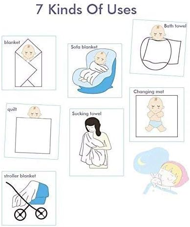 47" 47" Cute Organic Cotton Muslin Swaddle Blankets Premium Receiving Blanket for Boys & Girls x Baby Bear Blanket