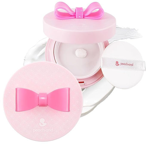 SPF50+ Set 1 1 Peachand Baby Kids Mineral Sun Cushion PA++++, Korean Skin Care, Pink ribbon with Cushion and Refill