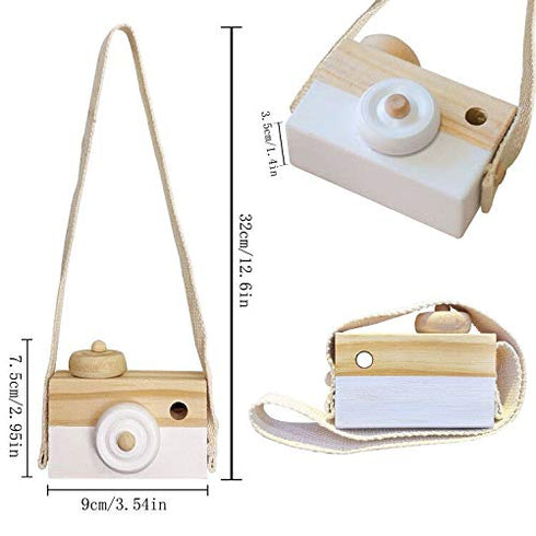 Baby Toy Wooden Mini Camera Toy, Cute Neck Hanging Props for Baby Toddlers, Gift for Kids' Room Decor