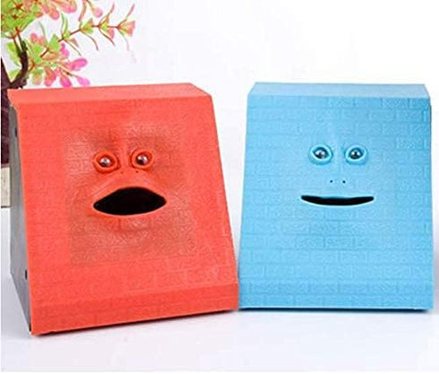 Youngine Novelty Face Bank, Kids Money Saving Collection Piggy Bank in Red Brick