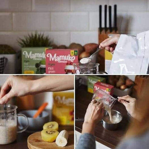 MAMUKO 4+ (200g 10 Organic Raw Buckwheat Porridge - High Fiber Porridge with No Added Sugar, Milk & Preservatives