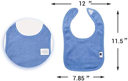 Waterproof Baby Bibs for Girls and Boys, Unisex Cotton Solid Knit Infant Feeding Bibs
