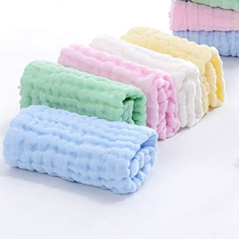 Peonita 6 Pack Set Muslin Baby Washcloths Organic Cotton Face Towels for Newborns Ultra-Soft, Reusable & Absorbent