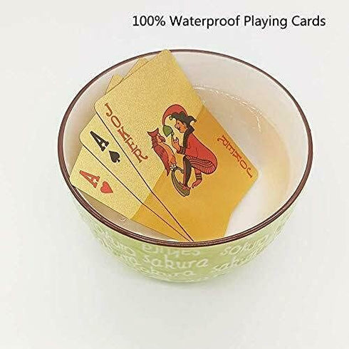 EAY Gold Deck of Cards - Waterproof Playing Cards, Poker Cards, Washable & Flexible for Party & Game