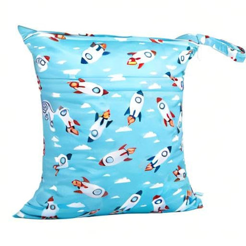 babygoal Wet Dry Bags for Baby Cloth Diapers, 3 Pack Washable Travel Bags for Beach, Pool, Gym with Two Zippered Pockets