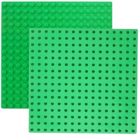 6 Pack Large Building Brick Baseboard Green 10 x 10 Inch Baseplates Compatible with DUPLO, MEGA for DIY Play Table