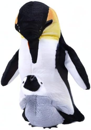 12 inches, Wild Republic Mom and Baby Emperor Penguin, Stuffed Animal, Gift for Kids, Plush Toy, Fill is Spun Recycled