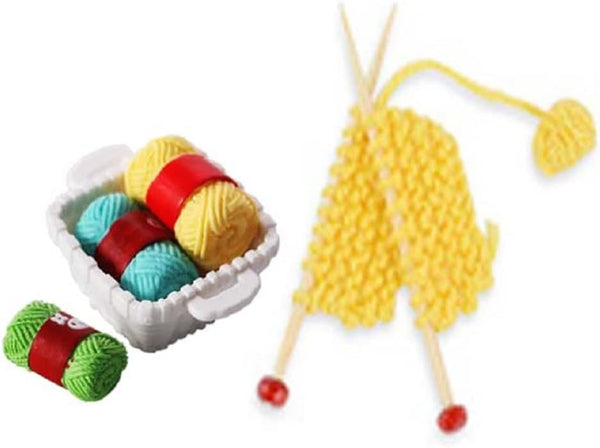 Dollhouse Miniature Woolen Yarn Knitting Set 1:12 Scale Accessories Thread Basket Simulation