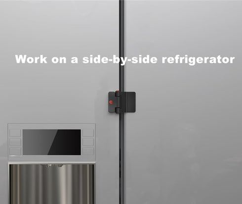 Refrigerator Adhesive Locks, Double Button Fridge Door Lock with Key, Child Proof Freezer Cooler Door Lock (Black, 2)