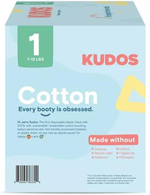 Generic 100% 1-70 Count Kudos Chlorine Free Premium Diapers, Cotton-Lined - Ultra Soft, Size